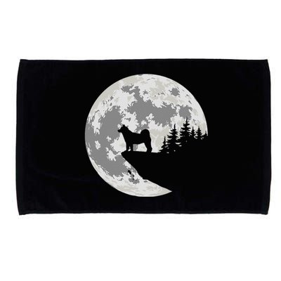 Akita Inu Dog Lover Moon Funny Halloween Microfiber Hand Towel