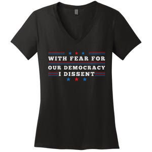 American I Dissent Democracy Support Women's V-Neck T-Shirt