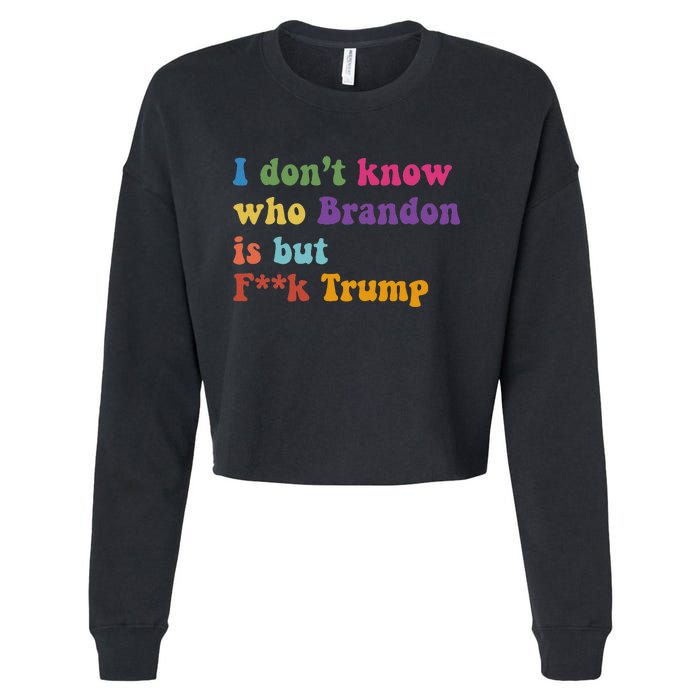 Antitrump I DonT Know Brandon Satirical Design Cropped Pullover Crew