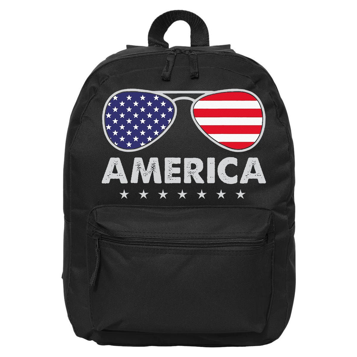 America Independence Day Funny Glasses Flag 16 in Basic Backpack