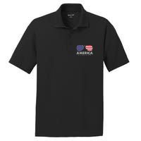 America Independence Day Funny Glasses Flag PosiCharge RacerMesh Polo