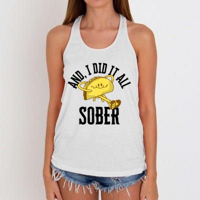 And I Did It All Sober Gift For Drinkers Alcoholics Women's Knotted Racerback Tank