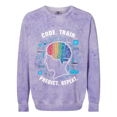 Artificial Intelligence Engineer Ai And Machine Learning Gift Colorblast Crewneck Sweatshirt