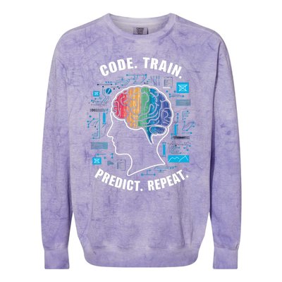 Artificial Intelligence Engineer Ai And Machine Learning Gift Colorblast Crewneck Sweatshirt