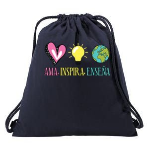 Ama Inspira Ensena Maestra Espanol Drawstring Bag