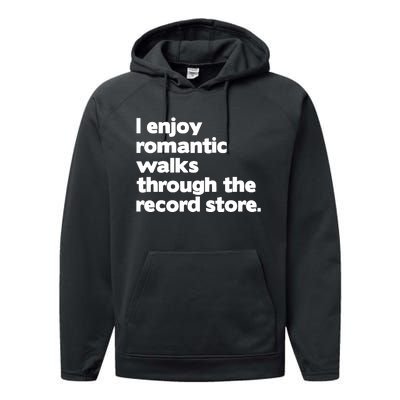 Alldayvinyl I Enjoy Romantic Walks Through The Record Performance Fleece Hoodie