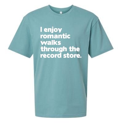 Alldayvinyl I Enjoy Romantic Walks Through The Record Sueded Cloud Jersey T-Shirt