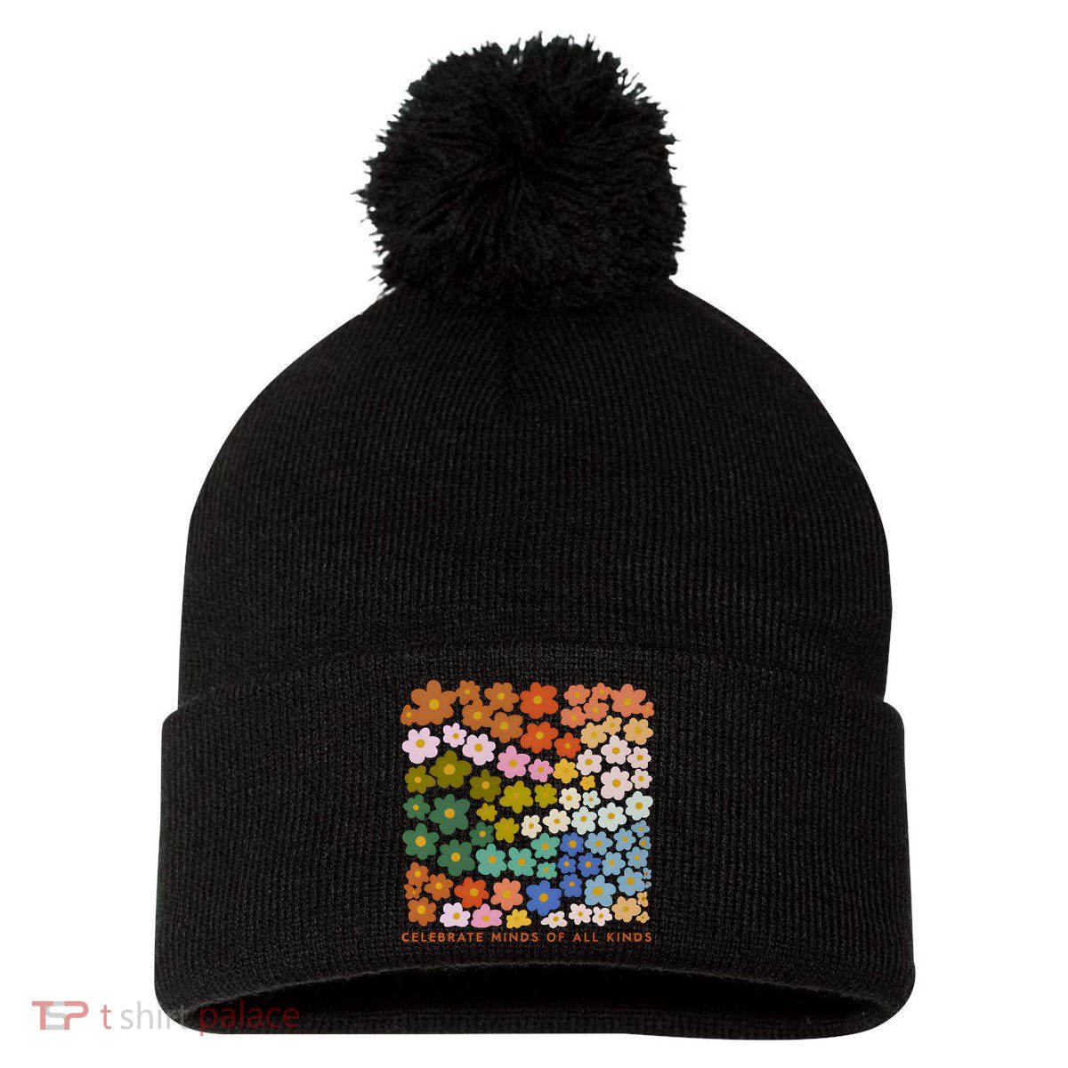 Autism Inclusive Education Celebrate Mind Of All Kind Pom Pom 12in Knit Beanie