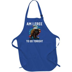 Am I Free To Go Tonight Patriotic American Usa Flag Gift Full-Length Apron With Pockets