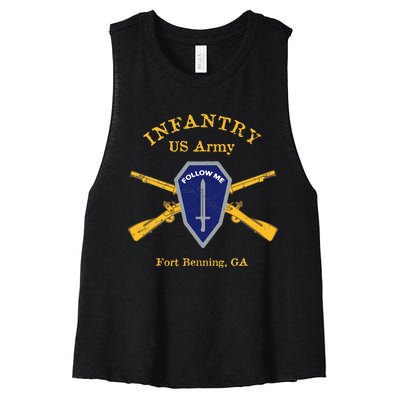 Army Infantry Fort Benning GA Women's Racerback Cropped Tank