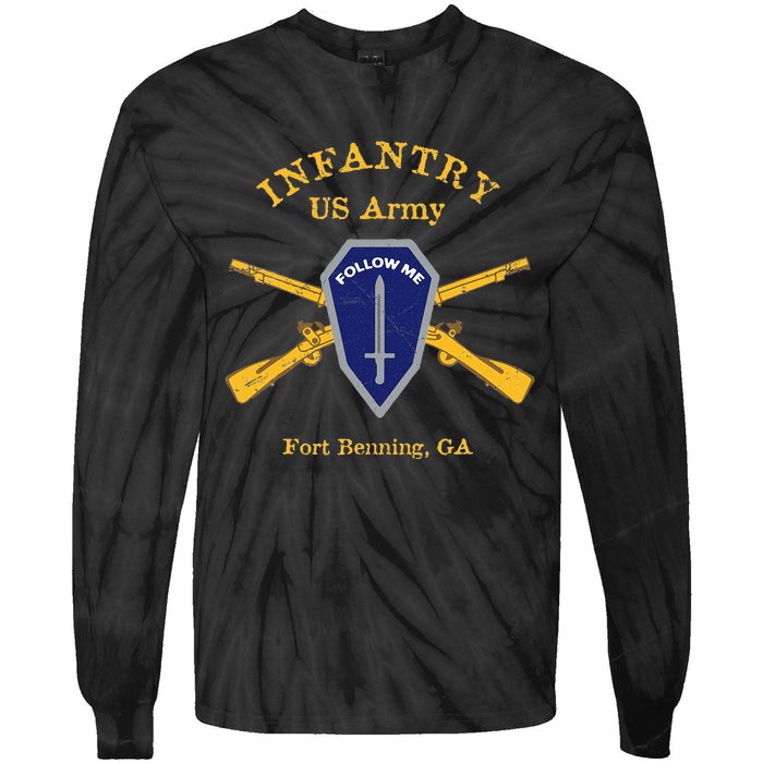 Army Infantry Fort Benning GA Tie-Dye Long Sleeve Shirt