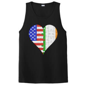 American Irish Flag Heart Meaningful Gift PosiCharge Competitor Tank