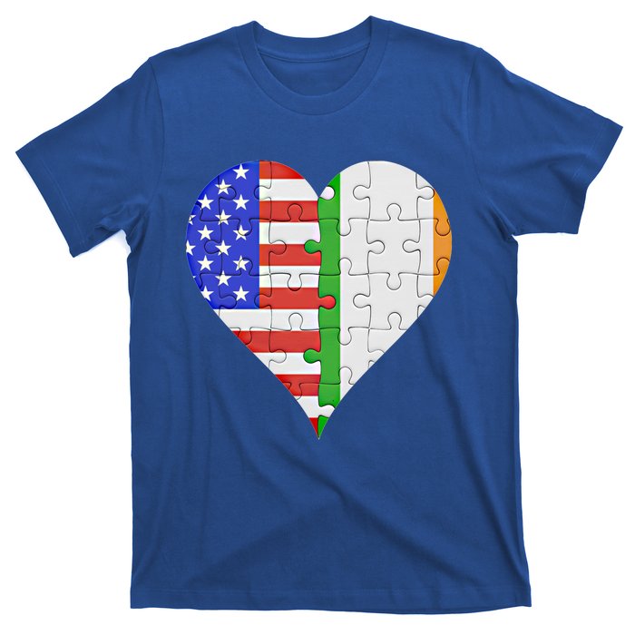 American Irish Flag Heart Meaningful Gift T-Shirt