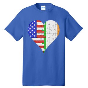 American Irish Flag Heart Meaningful Gift Tall T-Shirt