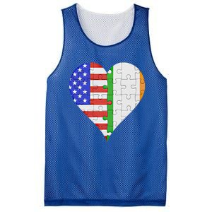 American Irish Flag Heart Meaningful Gift Mesh Reversible Basketball Jersey Tank