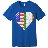 American Irish Flag Heart Meaningful Gift Premium T-Shirt