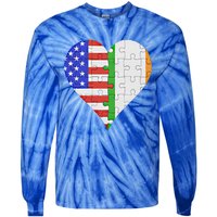 American Irish Flag Heart Meaningful Gift Tie-Dye Long Sleeve Shirt