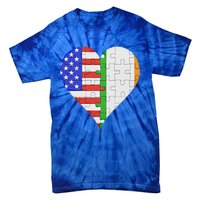 American Irish Flag Heart Meaningful Gift Tie-Dye T-Shirt