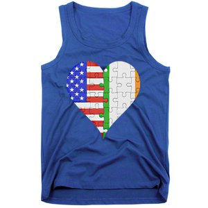 American Irish Flag Heart Meaningful Gift Tank Top