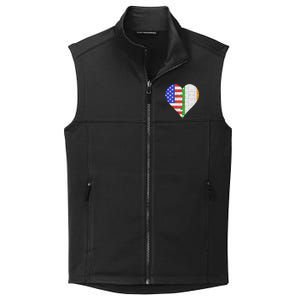 American Irish Flag Heart Meaningful Gift Collective Smooth Fleece Vest