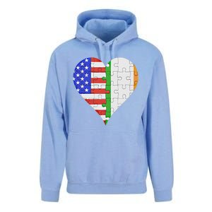 American Irish Flag Heart Meaningful Gift Unisex Surf Hoodie