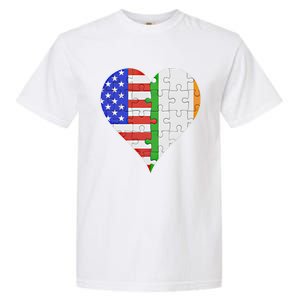 American Irish Flag Heart Meaningful Gift Garment-Dyed Heavyweight T-Shirt