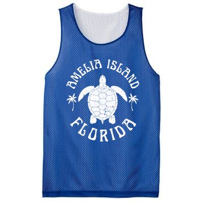 Amelia Island Florida Beach Sea Turtle Summer Vacation Gift Mesh Reversible Basketball Jersey Tank