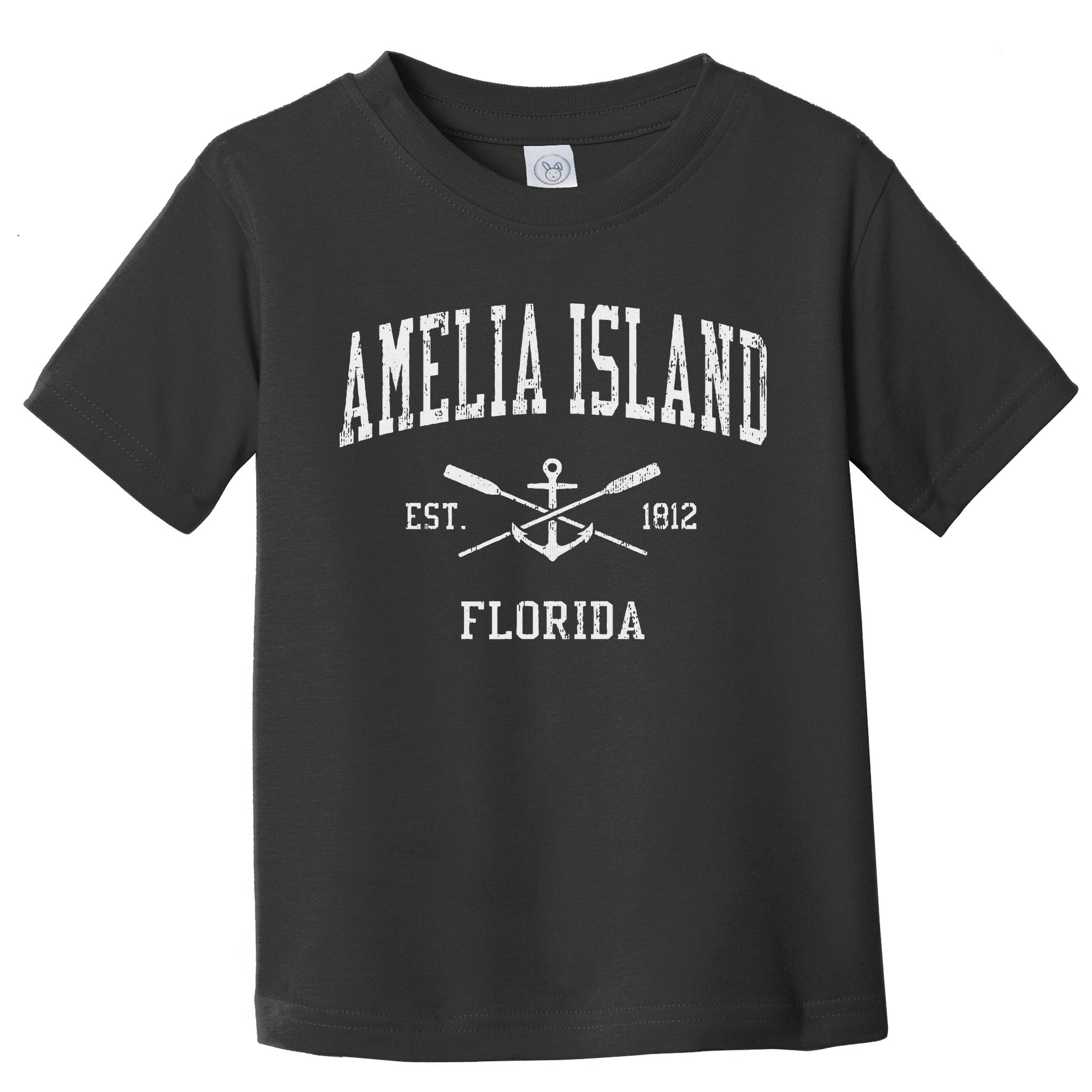 Amelia Island Fl Vintage Crossed Oars & Boat Anchor Sports Toddler T-Shirt