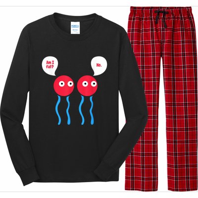 Am I Fat? Funny Lipid Cell Biology Science Pun Long Sleeve Pajama Set