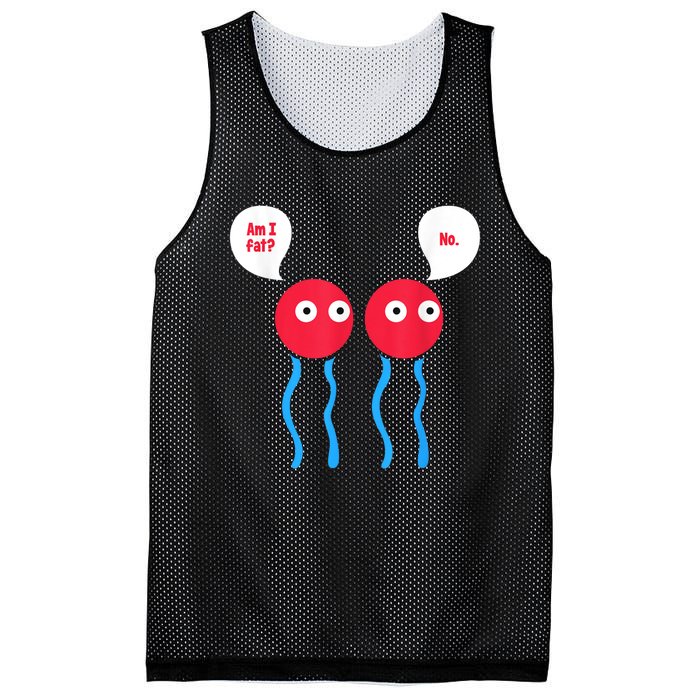 Am I Fat? Funny Lipid Cell Biology Science Pun Mesh Reversible Basketball Jersey Tank