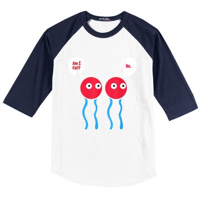 Am I Fat? Funny Lipid Cell Biology Science Pun Baseball Sleeve Shirt