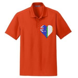 Australian Irish Flag Heart Gift Dry Zone Grid Polo