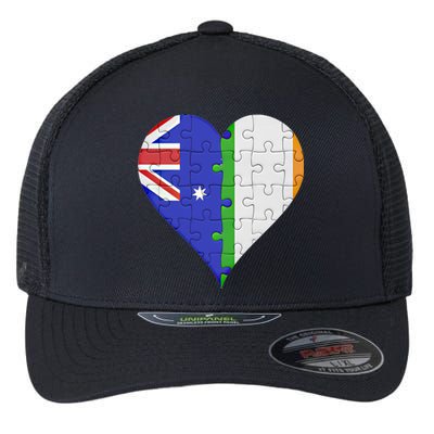 Australian Irish Flag Heart Gift Flexfit Unipanel Trucker Cap