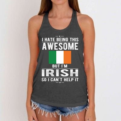 Awesome Irish Flag Ireland Irish Roots Cute Gift Women's Knotted Racerback Tank