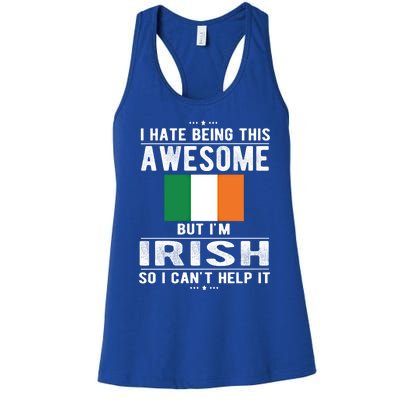 Awesome Irish Flag Ireland Irish Roots Cute Gift Women's Racerback Tank