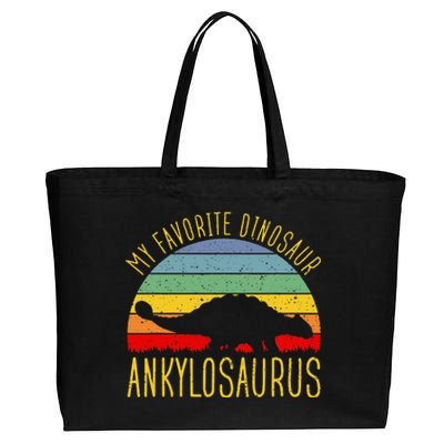 Ankylosaurus Is Favorite Dinosaur Dino Lovers Cotton Canvas Jumbo Tote