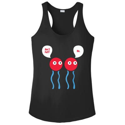 Am I Fat Funny Lipid Cell Biology Science Pun Ladies PosiCharge Competitor Racerback Tank