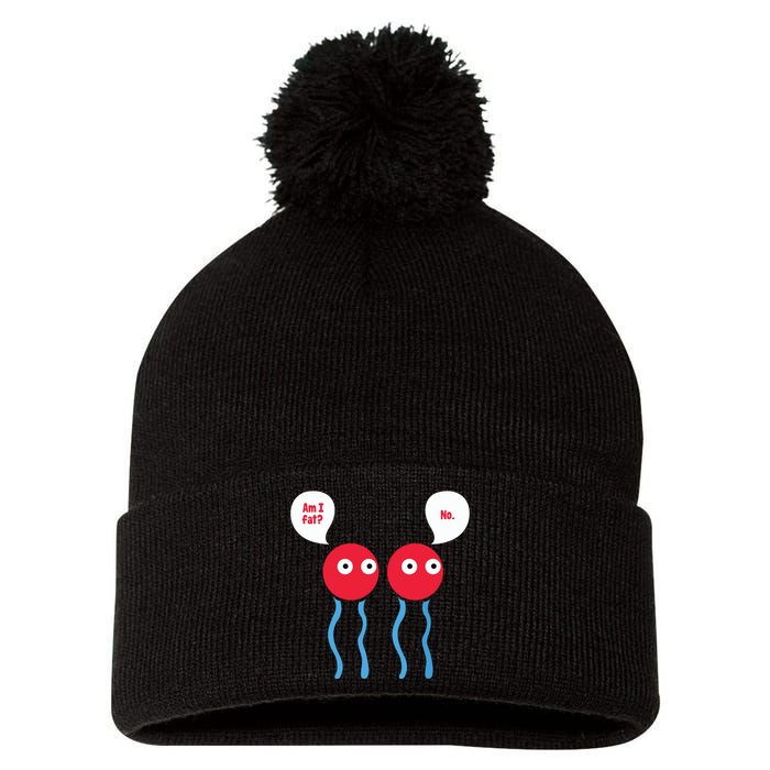 Am I Fat Funny Lipid Cell Biology Science Pun Pom Pom 12in Knit Beanie