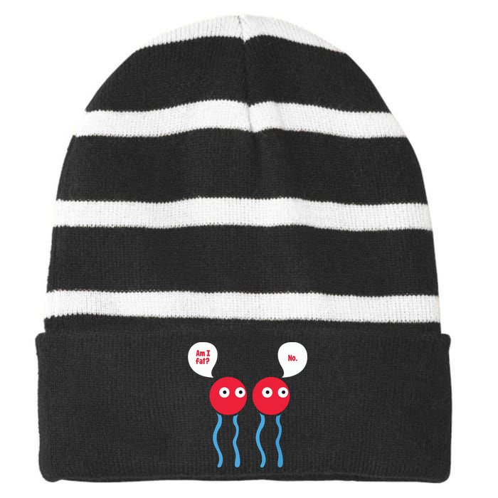 Am I Fat Funny Lipid Cell Biology Science Pun Striped Beanie with Solid Band