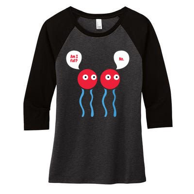 Am I Fat Funny Lipid Cell Biology Science Pun Women's Tri-Blend 3/4-Sleeve Raglan Shirt