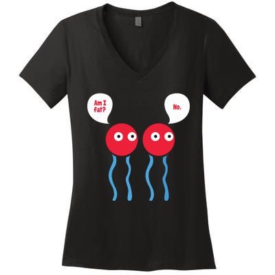 Am I Fat Funny Lipid Cell Biology Science Pun Women's V-Neck T-Shirt