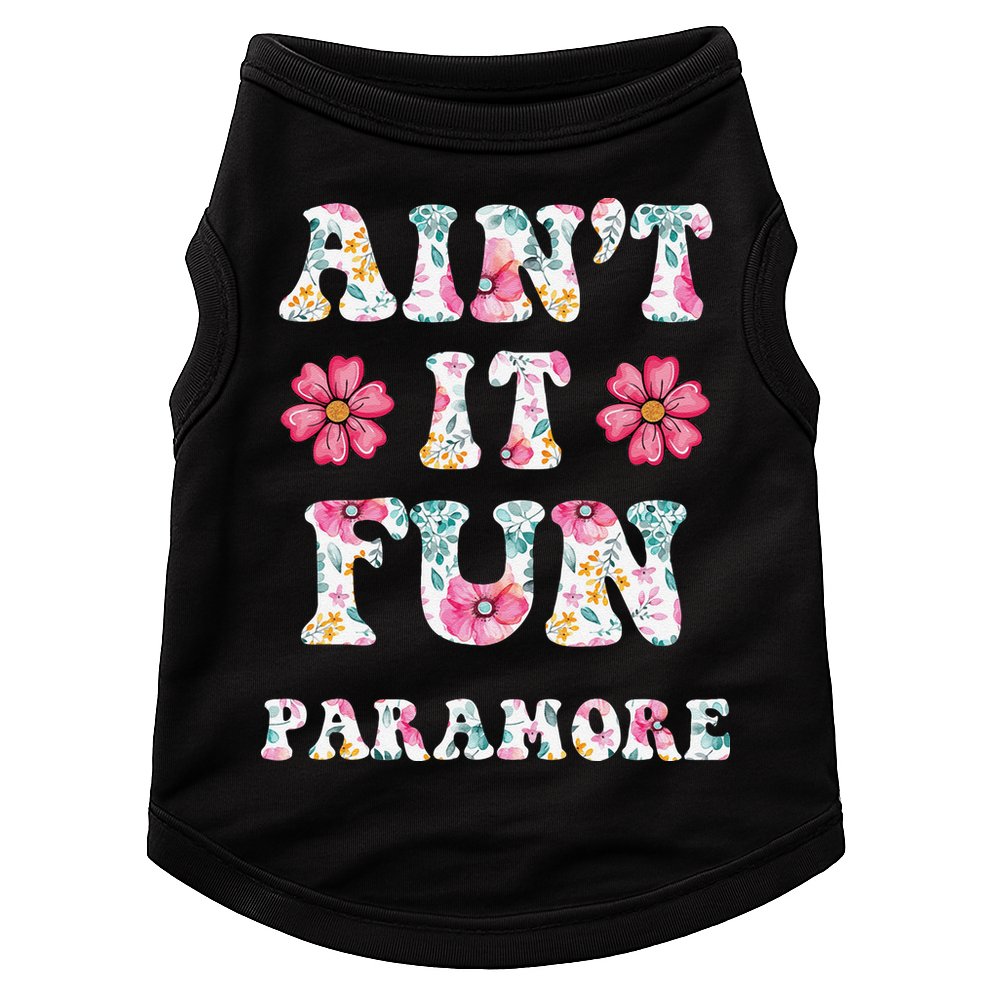 Aint It Fun Paramor.E Floral Music Concert Vintage Doggie Tank