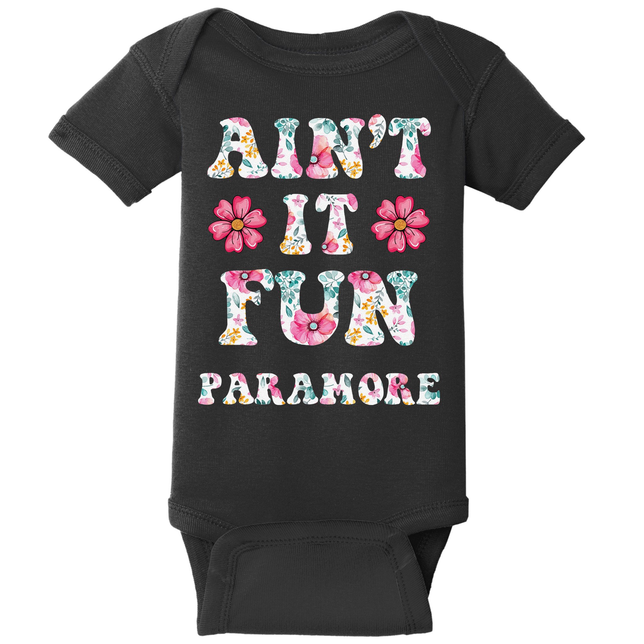 Aint It Fun Paramor.E Floral Music Concert Vintage Baby Bodysuit