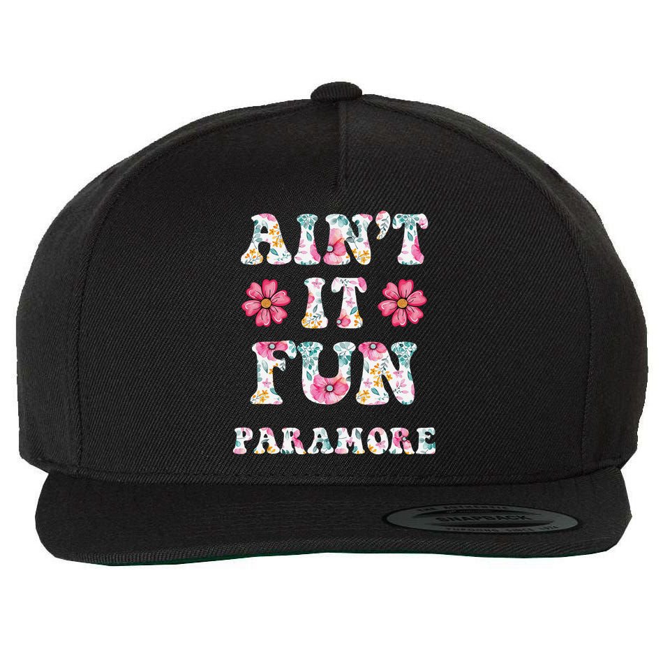 Aint It Fun Paramor.E Floral Music Concert Vintage Wool Snapback Cap
