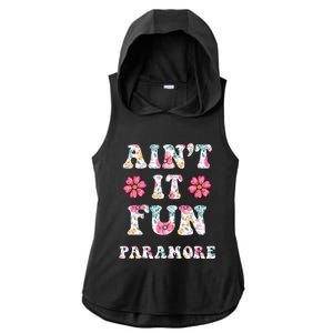 Aint It Fun P.A.R.A.M.O.R.E Floral Music Concert Ladies PosiCharge Tri-Blend Wicking Draft Hoodie Tank