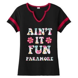 Aint It Fun P.A.R.A.M.O.R.E Floral Music Concert Ladies Halftime Notch Neck Tee