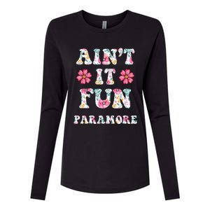 Aint It Fun P.A.R.A.M.O.R.E Floral Music Concert Womens Cotton Relaxed Long Sleeve T-Shirt