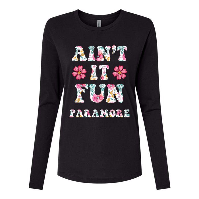 Aint It Fun P.A.R.A.M.O.R.E Floral Music Concert Womens Cotton Relaxed Long Sleeve T-Shirt