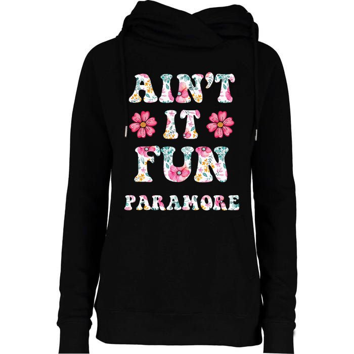 Aint It Fun P.A.R.A.M.O.R.E Floral Music Concert Womens Funnel Neck Pullover Hood