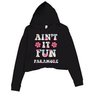 Aint It Fun P.A.R.A.M.O.R.E Floral Music Concert Crop Fleece Hoodie